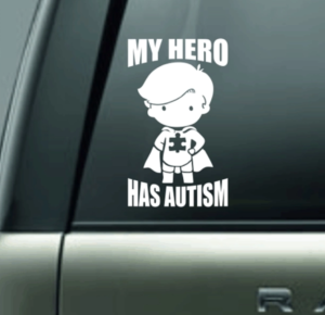 наклейка виниловая на авто my hero has autism купить в минске