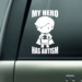 наклейка виниловая на авто my hero has autism купить в минске